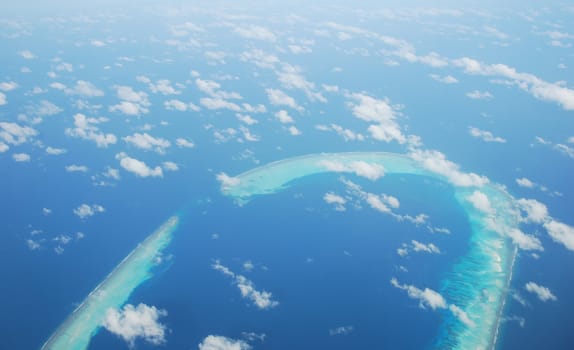 beautiful view of Maldives Island and gorgeous clouscape scene