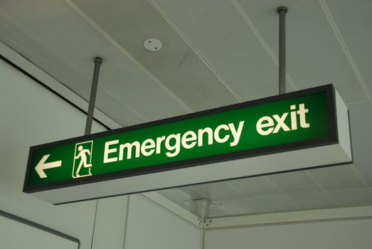 photo of a emergency sign at a international airport