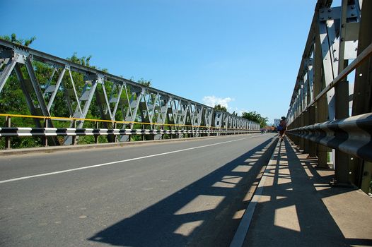 Big modern brigde against a sky at kuningan, west java-indonesia