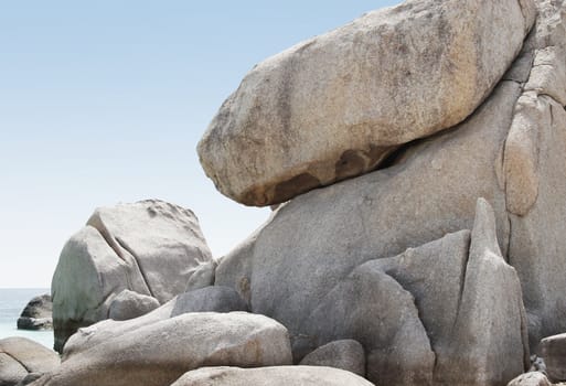 Rock formations on the coast of Nangyuan Island, Thailand