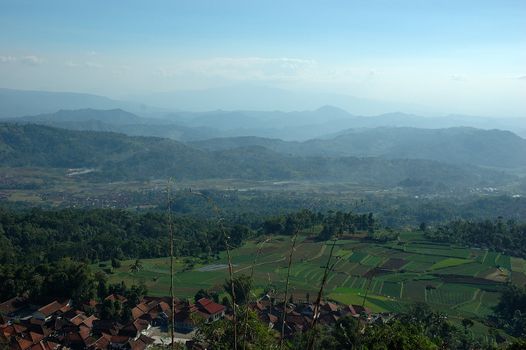 village scenery in kuningan, west java-indonesia