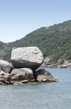 Rock formations on the coast of Nangyuan Island, Thailand