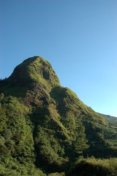 mountain view with blue sky as background