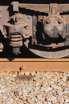 Part of the undercarriage on a steam engine