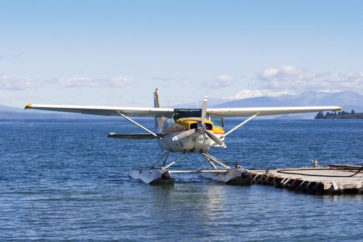 A floating sitting on Lake Taupo, New Zealand