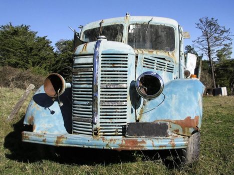 Old truck sitting in a paddock in Wanstead, Hawke's Bay, New Zealand. 