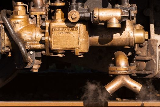Part of the working machinery on a steam engine