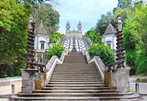 Church Bom Jesus do Monte and beautiful Escadaria, Braga, northern Portugal