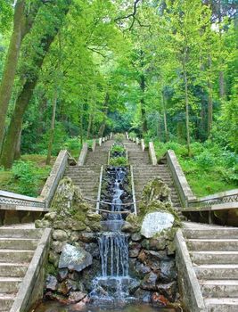 Fonte Fria - the beautiful cascade on the area of Bucaco or Bussaco forest, Portugal