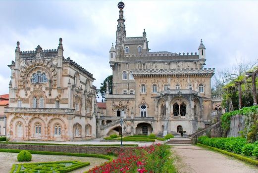 The Bucaco or Bussaco Palace Hotel - the beautiful manueline style architectural model, Portugal