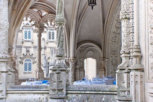 Breakfast at The Bucaco or Bussaco Palace Hotel - the beautiful manueline style architectural model, Portugal