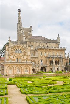 The Bucaco or Bussaco Palace - the beautiful manueline style architectural model, Portugal