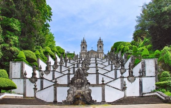 Church Bom Jesus do Monte and beautiful Escadaria, Braga, northern Portugal