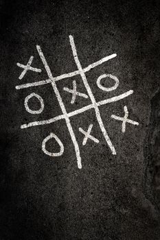 Noughts and Crosses game on paving