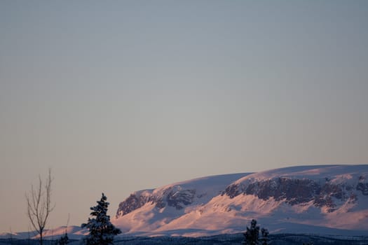 Sunset on mountain