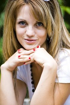 portrait of beautiful young blond woman