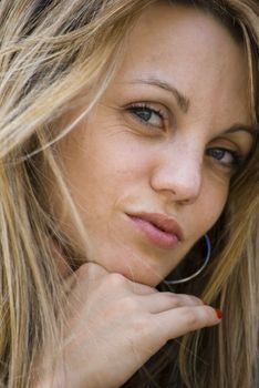 beautiful young woman outdoor portrait