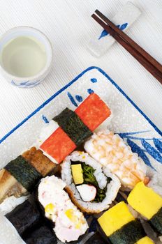 Sushi traditional japanese cuisine on plate