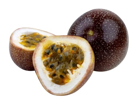 Passion Fruits isolated on white with clipping path.