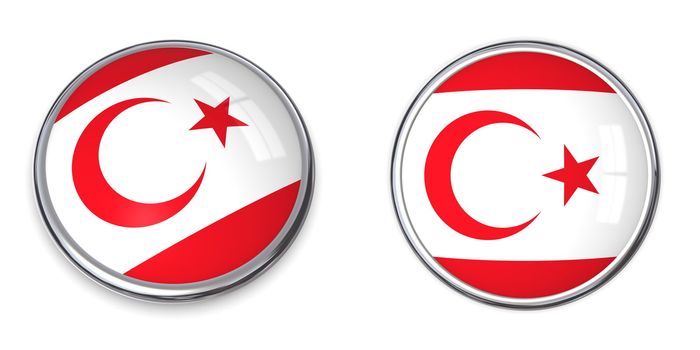 button style banner in 3D of North Cyprus