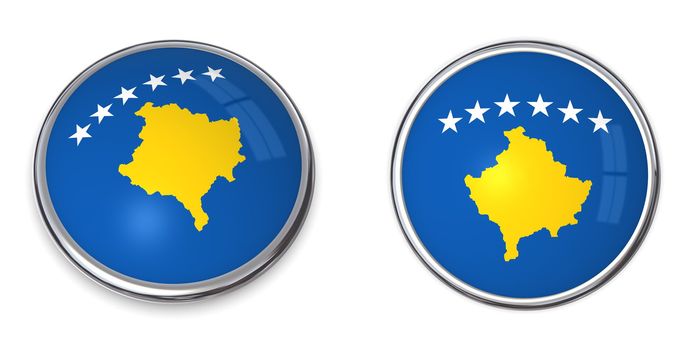 button style banner in 3D of Kosovo