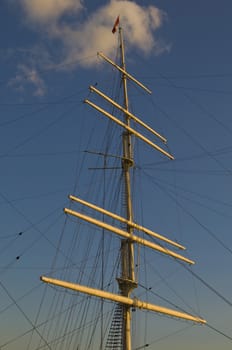 old sailing boat in the harbor of Hamburg