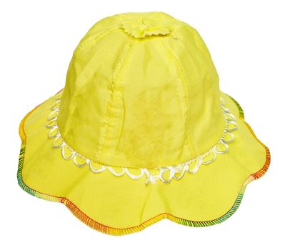 Children's summer yellow hat isolated on white background