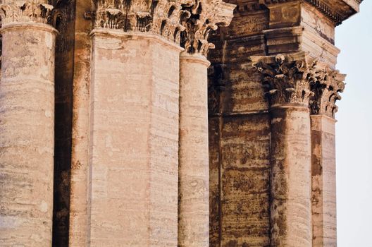 Architectural details on the roof of Saint Peter's Basilica.