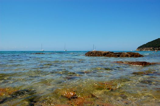 panoramic view of the sea from the beach 