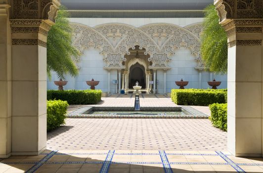 Beautiful Moroccan Architecture Inner Garden in Putrajaya Malaysia.