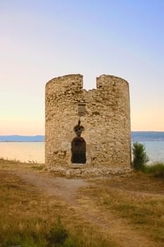 ancient tower in nessebar, bulgaria