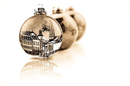 decorated Christmas baubles