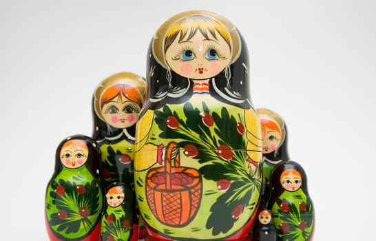 russian matryoshka doll on white background