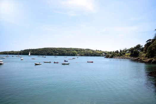 boats near glandore village on the west coast of ireland in summer