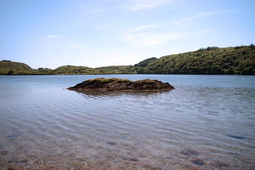 an island on an irish lake in summer