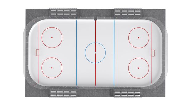 Hockey field isolated on white background