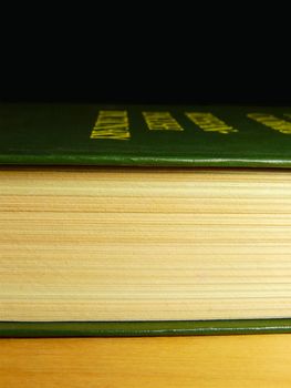 Close up of a big book on the table