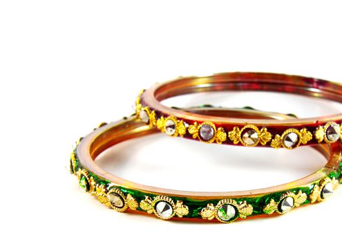 indian bangles on white background