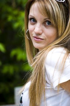 beautiful young woman outdoor portrait