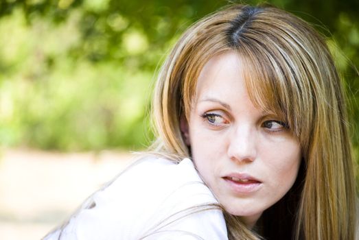 beautiful young woman outdoor portrait