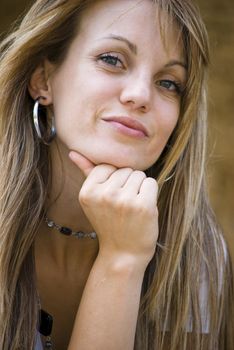 beautiful young woman outdoor portrait