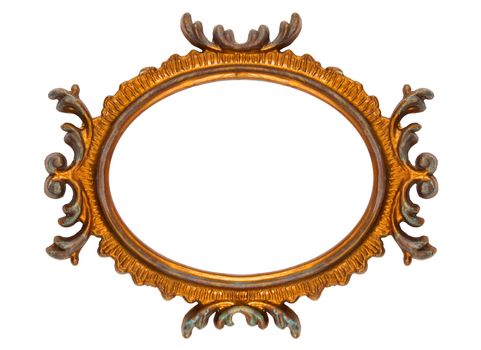 Old Ovall Picture Frame on white background