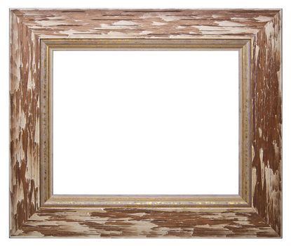 Old Picture Frame Isolated On White Background, Design Element