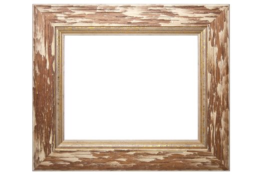 Old Picture Frame Isolated On White Background, Design Element