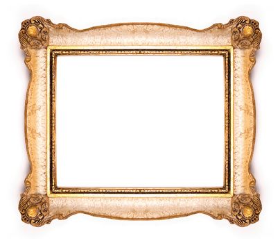 Wood Frame on White Background