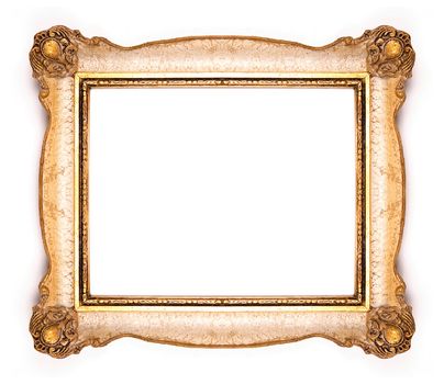 Wood Frame on White Background