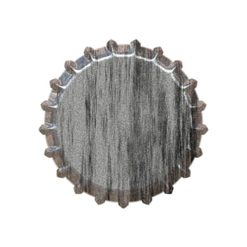 Illustration of a bottle cap with a silver metallic texture.