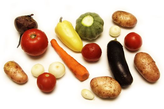 vegetables isolated on white