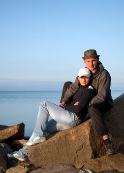 Young couple on the seashore