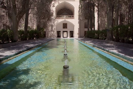 Fin garden in Kashan - Iran. A lot of fountains.